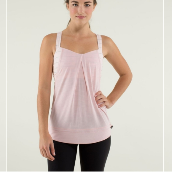 lululemon athletica Tops - Lululemon Rest Less tank top 8 pink and white